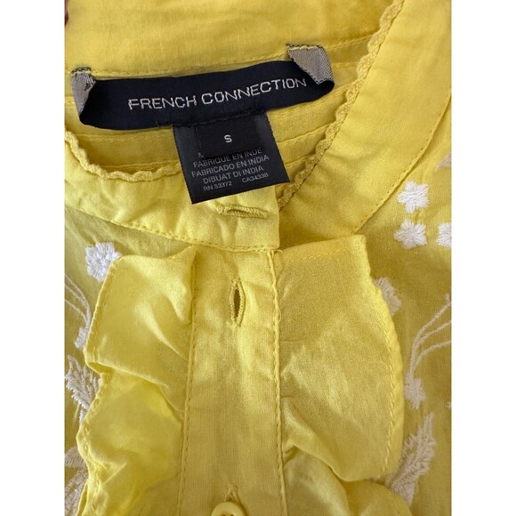 French Connection Alowie Embroidered Organic Cotton Shift Dress Size Small S - Picture 3 of 6